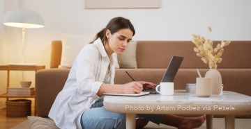 woman typing